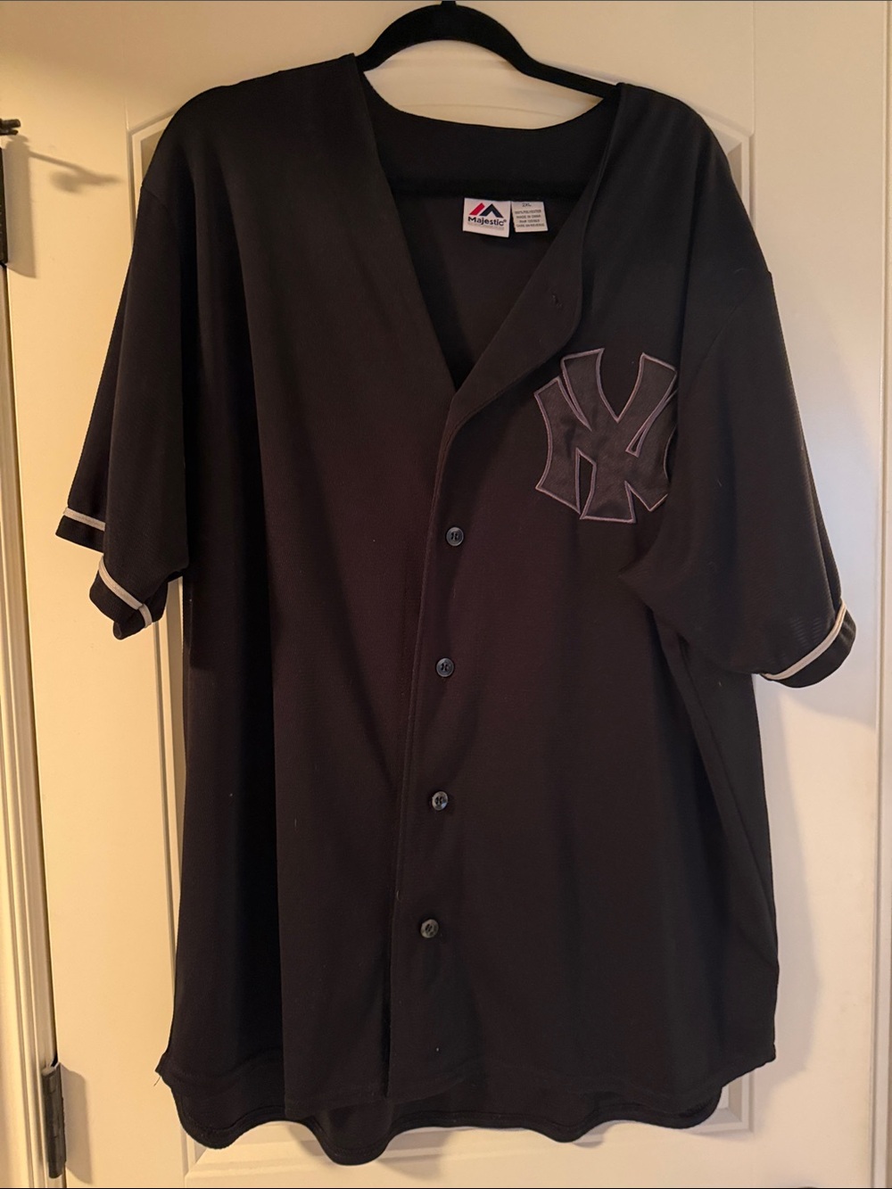 Majestic Black New York Yankees Button-Up Jersey